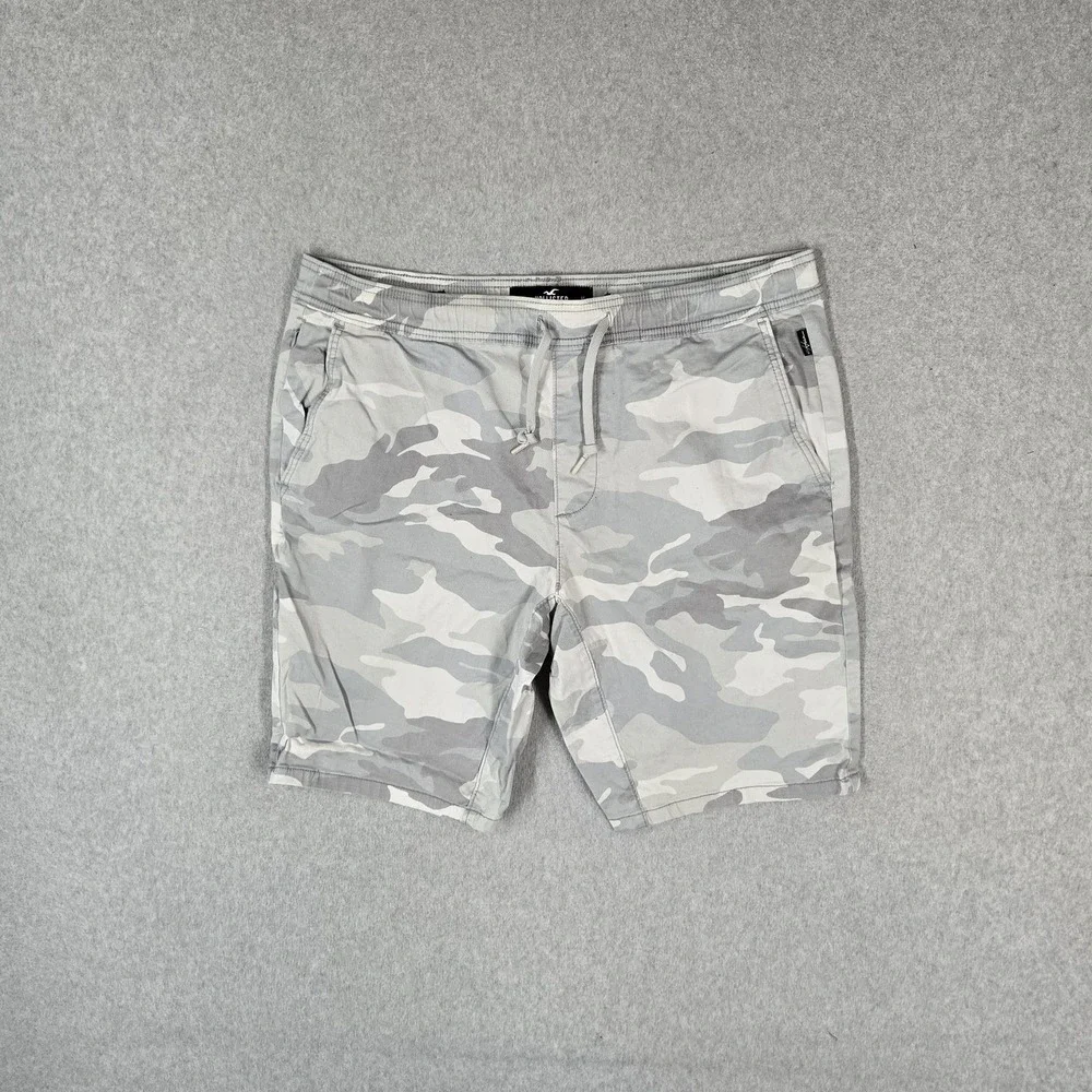 Hollister Men Shorts XL Gray Camouflage Jogger Short 9